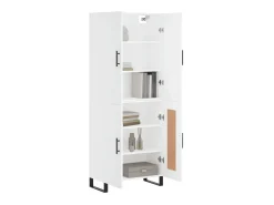 Aparador alto madera contrachapada blanco 69,5x34x180 cm ES66131