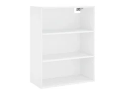 Aparador alto madera contrachapada blanco 69,5x34x180 cm