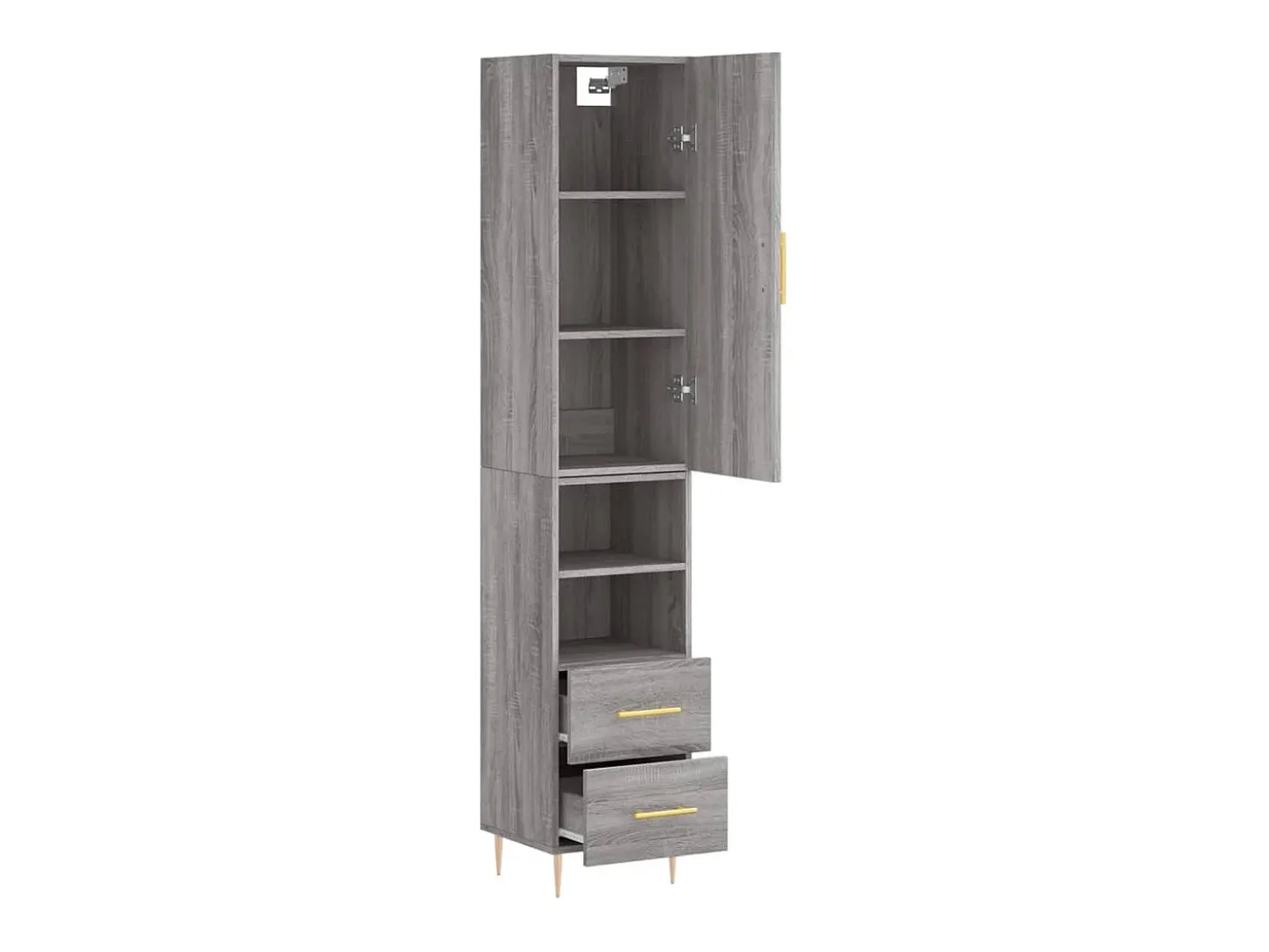 Aparador alto madera contrachapada gris Sonoma 34,5x34x180 cm