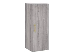 Aparador alto madera contrachapada gris Sonoma 34,5x34x180 cm