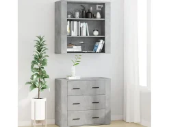 Aparador alto madera contrachapada gris hormigón