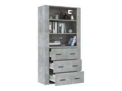 Aparador alto madera contrachapada gris hormigón