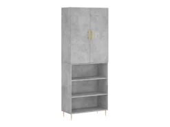 Aparador alto madera contrachapada gris hormigón 69,5x34x180 cm ES81126