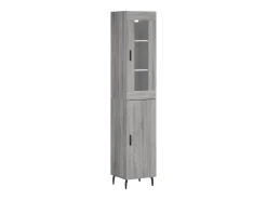 Aparador alto madera contrachapada gris Sonoma 34,5x34x180 cm ES15322