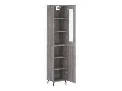 Aparador alto madera contrachapada gris Sonoma 34,5x34x180 cm ES15322