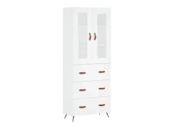 Aparador alto madera contrachapada blanco 69,5x34x180 cm ES17318