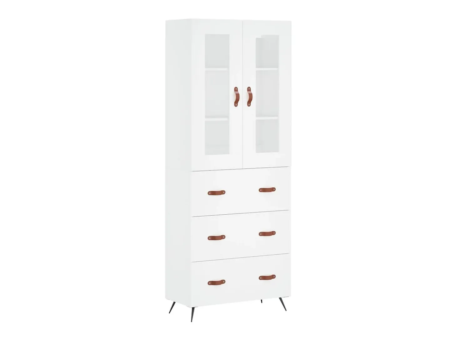Aparador alto madera contrachapada blanco 69,5x34x180 cm ES17318