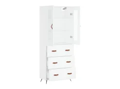 Aparador alto madera contrachapada blanco 69,5x34x180 cm ES17318