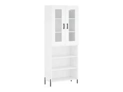 Aparador alto madera contrachapada blanco 69,5x34x180 cm ES63184