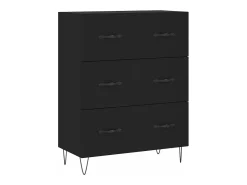 Aparador alto madera contrachapada negro 69,5x34x180 cm