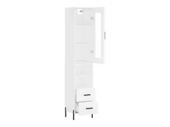 Aparador alto madera contrachapada blanco 34,5x34x180 cm ES71763