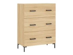 Aparador alto madera contrachapada color roble 69,5x34x180 cm