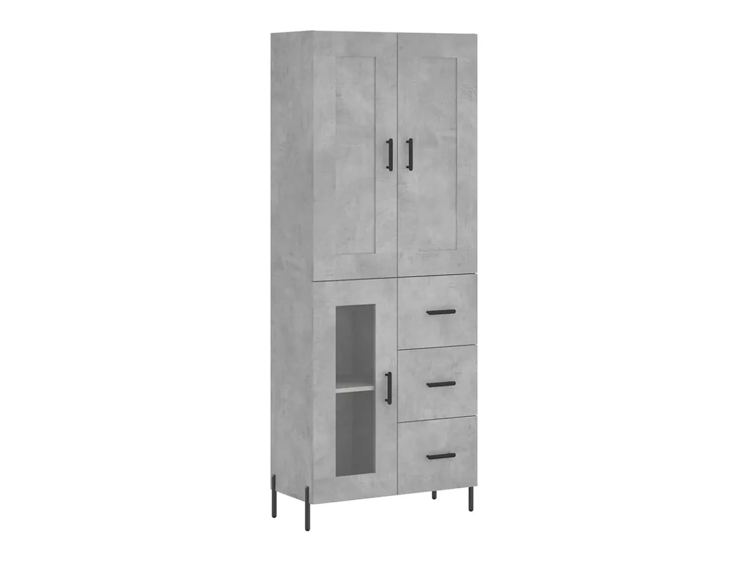 Aparador alto madera contrachapada gris hormigón 69,5x34x180 cm ES62484