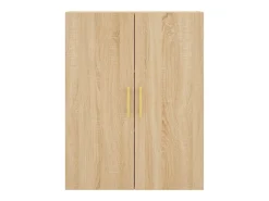 Aparador alto madera contrachapada color roble 69,5x34x180 cm