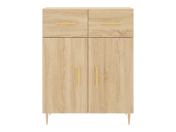 Aparador alto madera contrachapada color roble 69,5x34x180 cm
