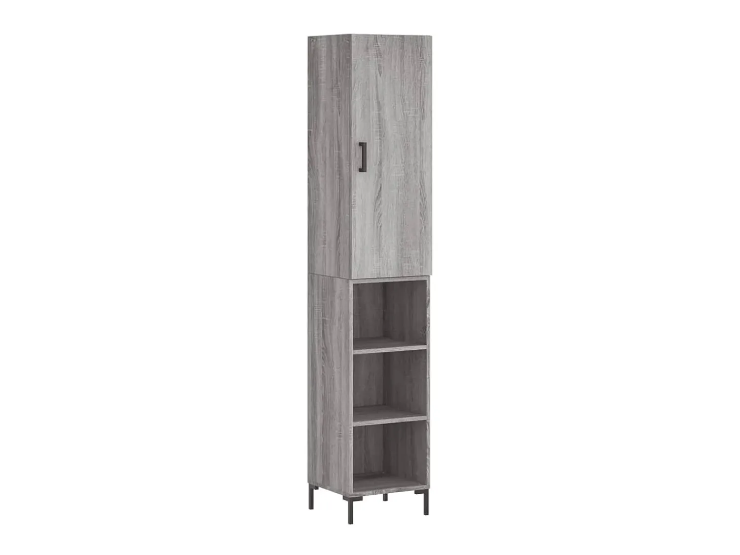 Aparador alto madera contrachapada gris Sonoma 34,5x34x180 cm ES45356