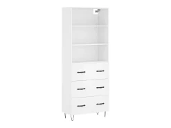 Aparador alto madera contrachapada blanco 69,5x34x180 cm