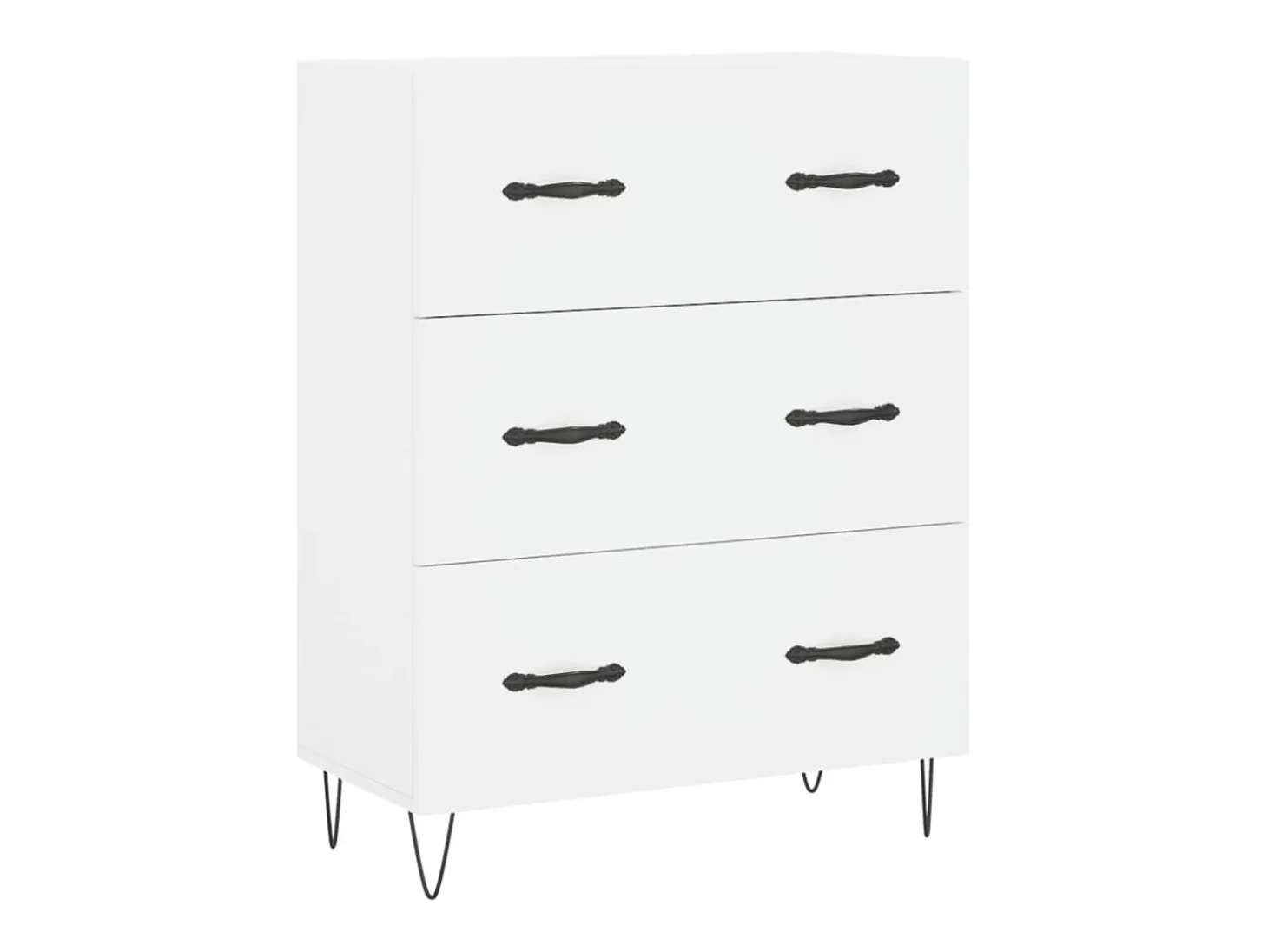 Aparador alto madera contrachapada blanco 69,5x34x180 cm