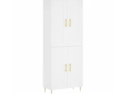 Aparador alto madera contrachapada blanco 69,5x34x180 cm ES86667