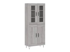 Aparador alto madera contrachapada gris sonoma 69,5x34x180 cm ES618269