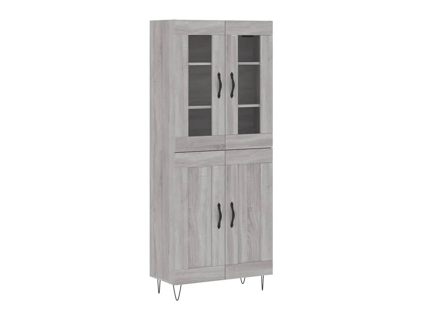 Aparador alto madera contrachapada gris sonoma 69,5x34x180 cm ES618269