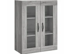 Aparador alto madera contrachapada gris sonoma 69,5x34x180 cm ES618269