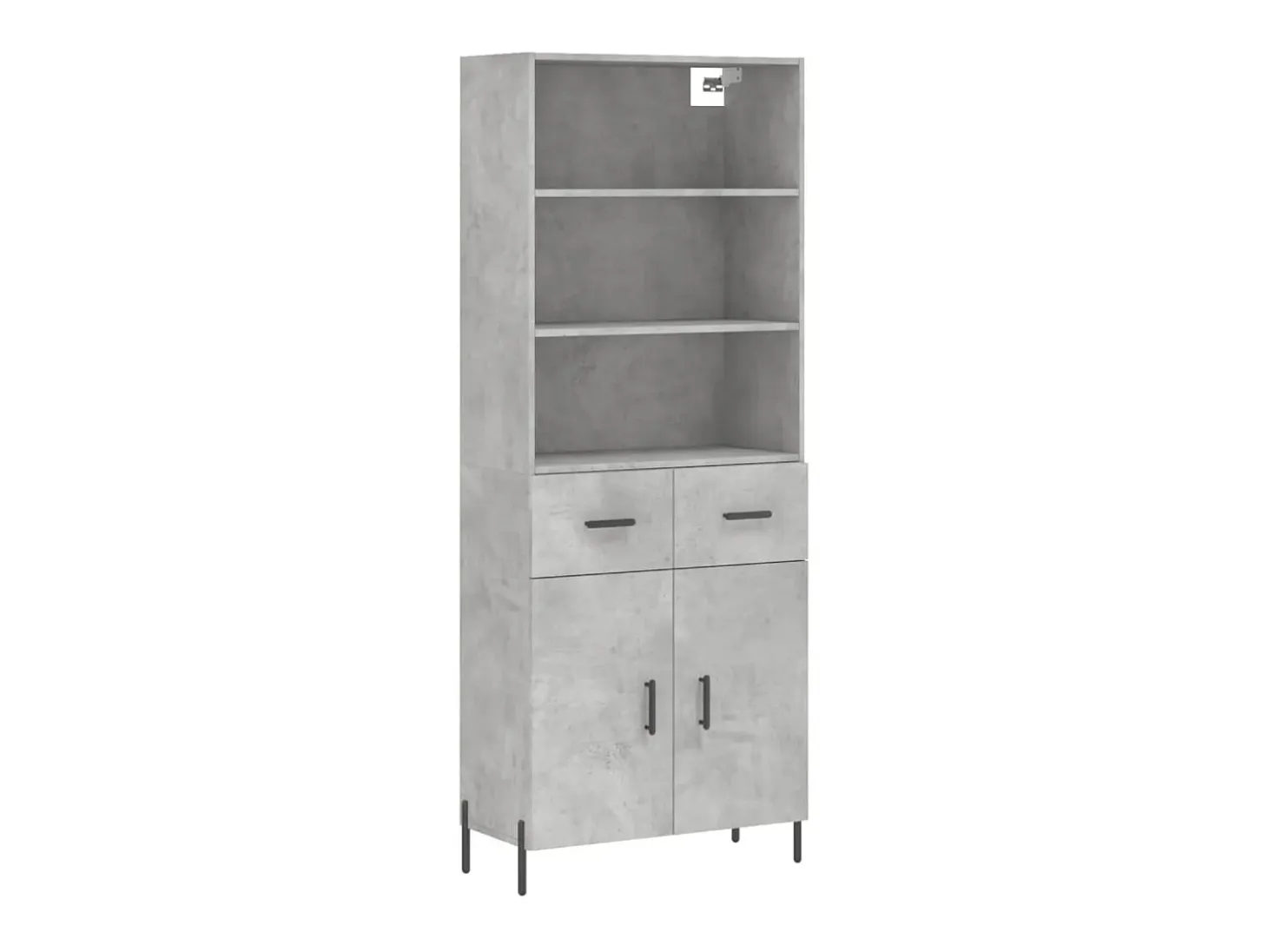 Aparador alto madera contrachapada gris hormigón 69,5x34x180 cm ES29523
