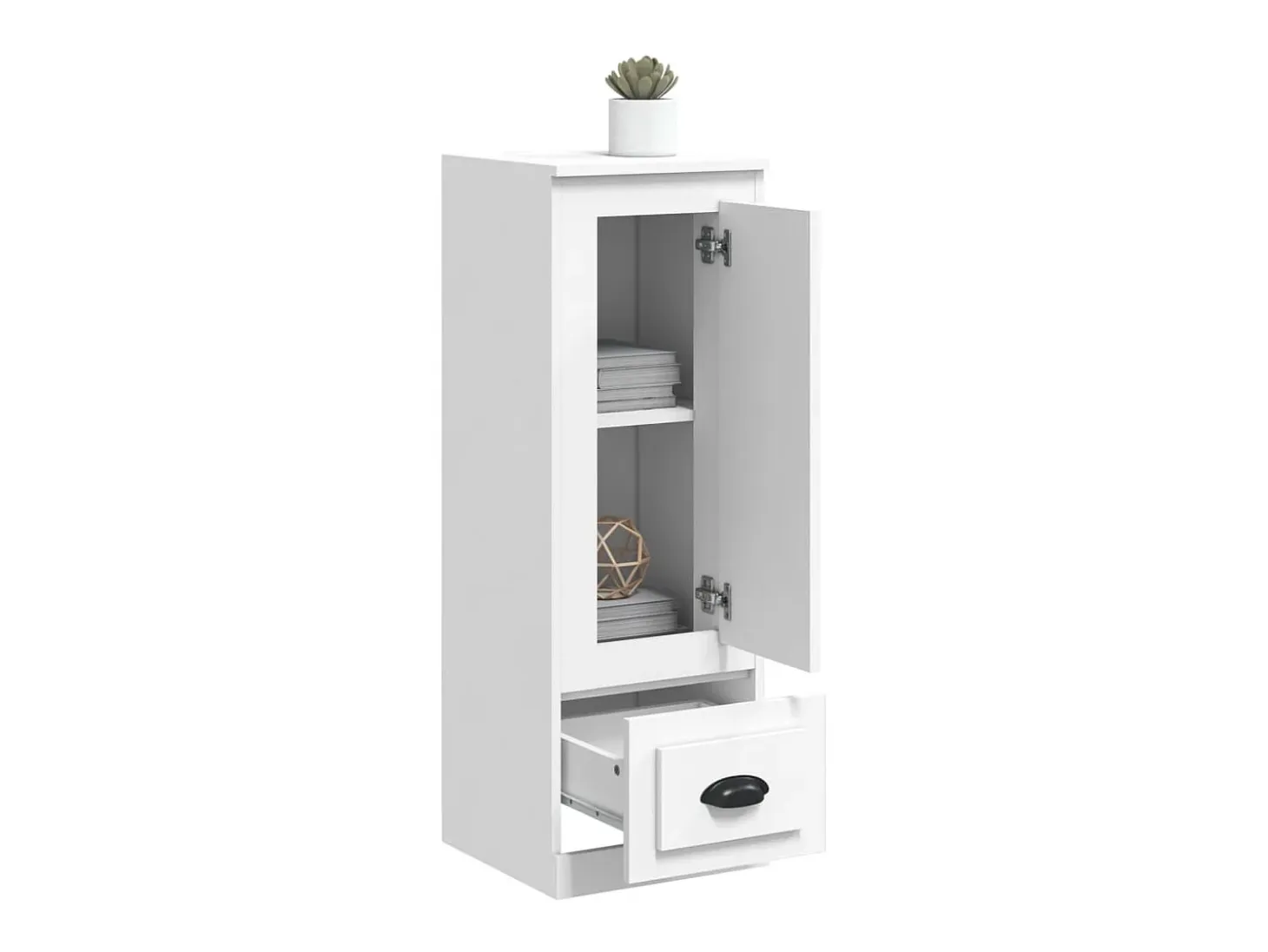 Aparador alto madera contrachapada blanco 36x35,5x103,5 cm ES56962