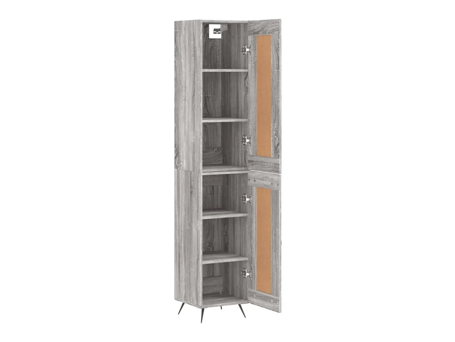 Aparador alto madera contrachapada gris Sonoma 34,5x34x180 cm ES46928