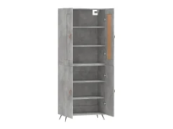 Aparador alto madera contrachapada gris hormigón 69,5x34x180 cm ES98372