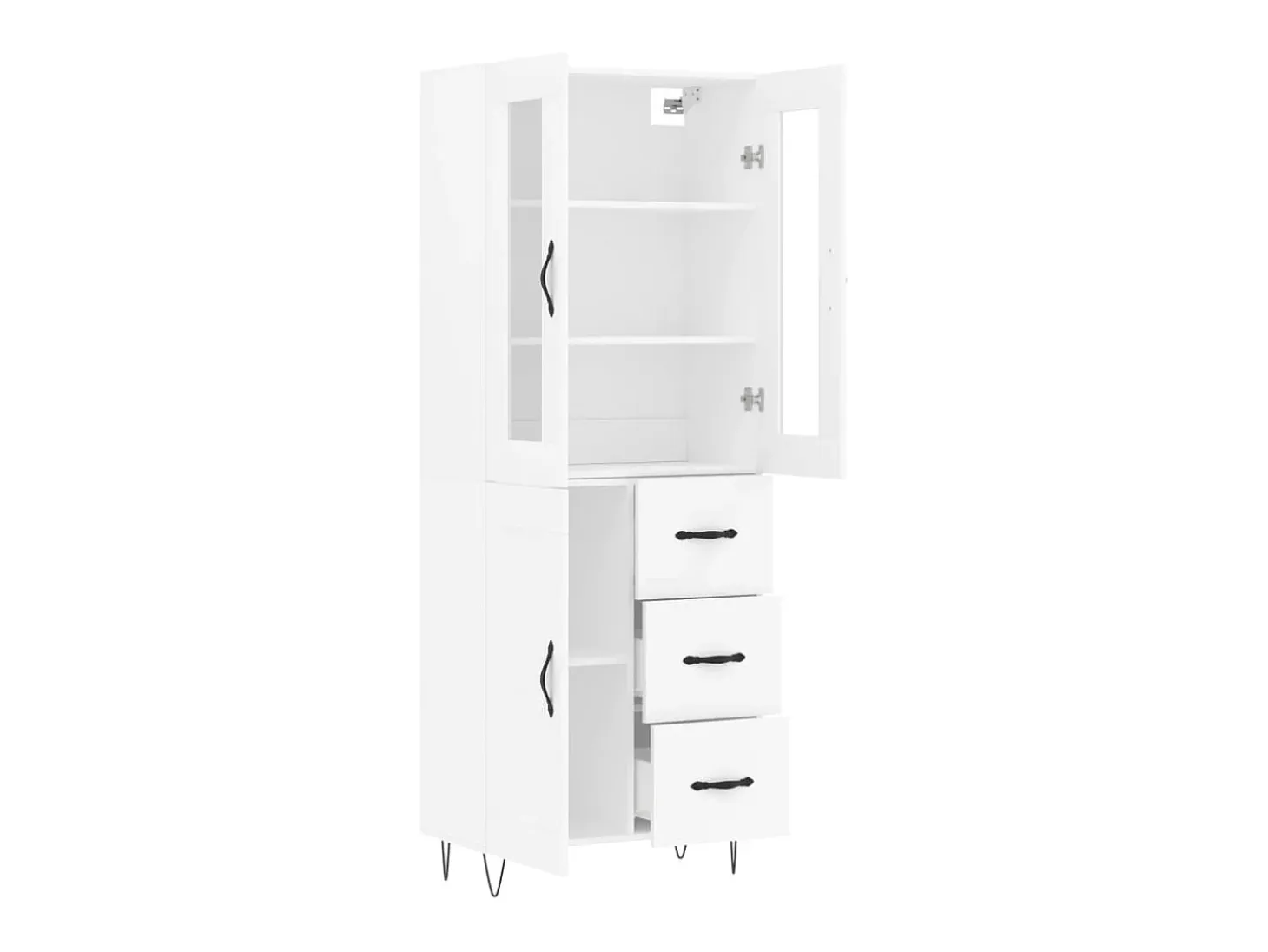 Aparador alto madera contrachapada blanco 69,5x34x180 cm ES71114
