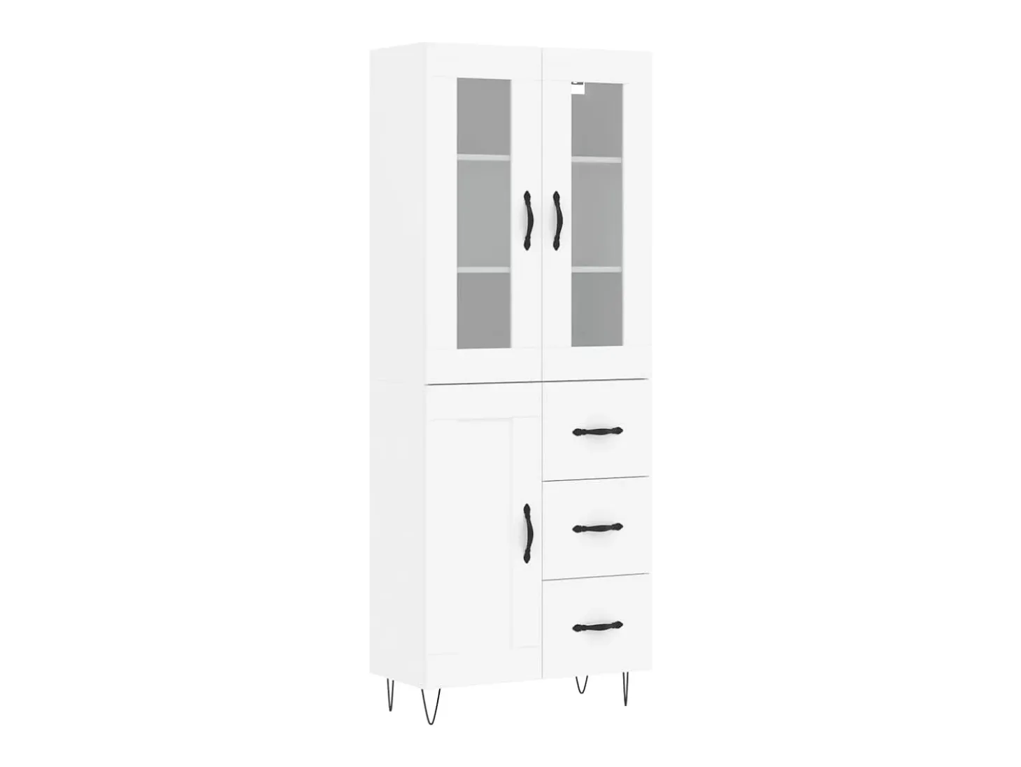 Aparador alto madera contrachapada blanco 69,5x34x180 cm ES71114