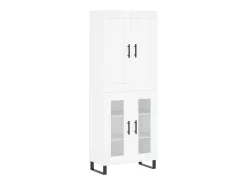 Aparador alto madera contrachapada blanco 69,5x34x180 cm