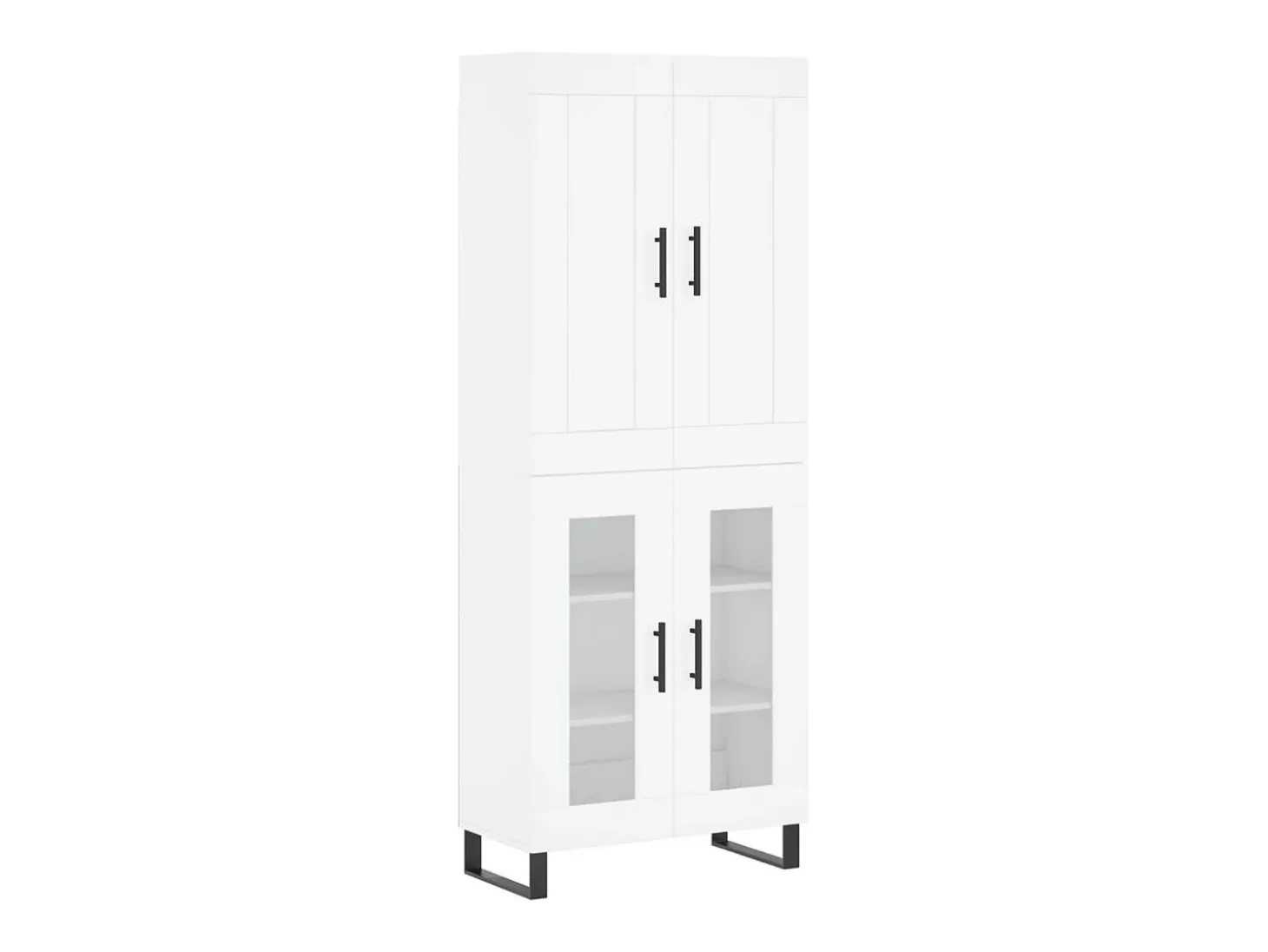 Aparador alto madera contrachapada blanco 69,5x34x180 cm