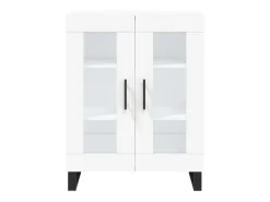 Aparador alto madera contrachapada blanco 69,5x34x180 cm