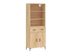 Aparador alto madera contrachapada color roble 69,5x34x180 cm ES36704