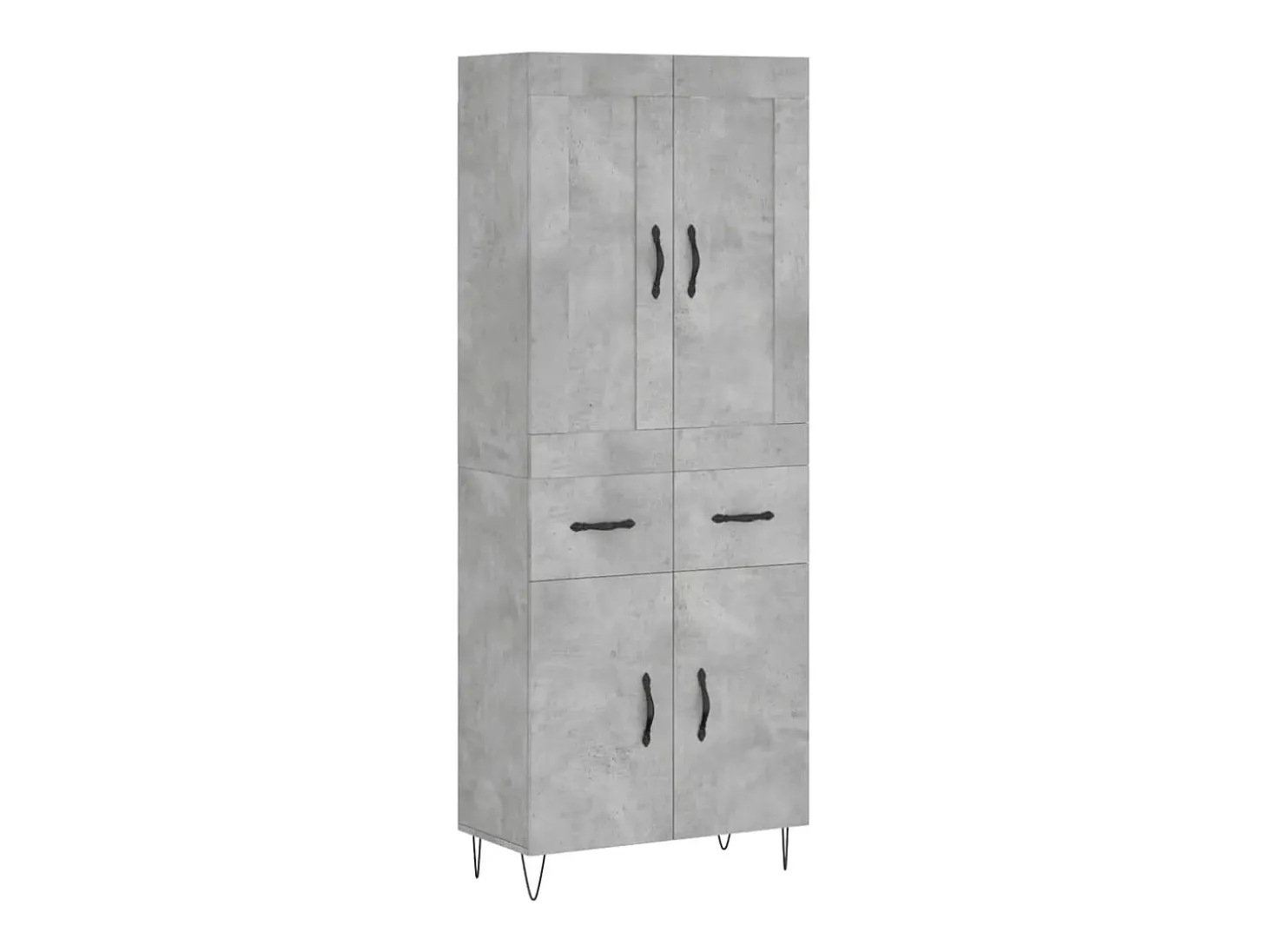 Aparador alto madera contrachapada gris hormigón 69,5x34x180 cm