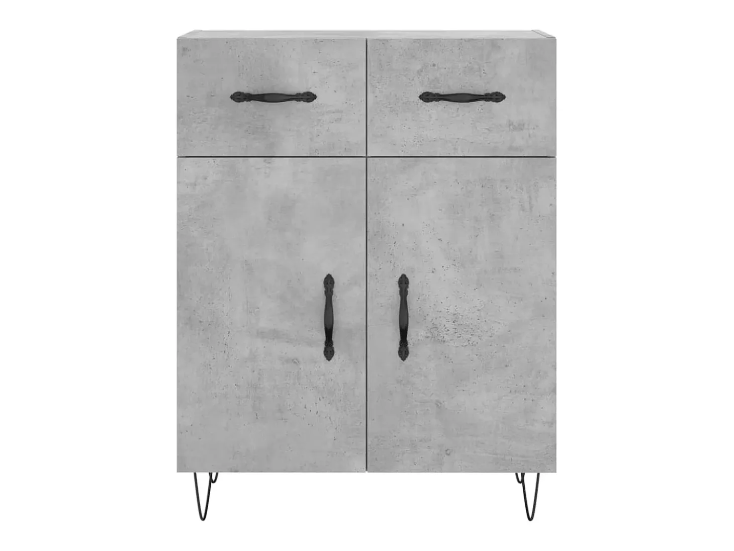 Aparador alto madera contrachapada gris hormigón 69,5x34x180 cm