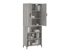 Aparador alto madera contrachapada gris sonoma 69,5x34x180 cm ES59474