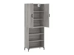 Aparador alto madera contrachapada gris sonoma 69,5x34x180 cm ES59474