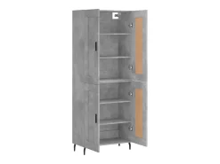 Aparador alto madera contrachapada gris hormigón 69,5x34x180 cm ES47045