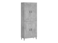 Aparador alto madera contrachapada gris hormigón 69,5x34x180 cm ES47045