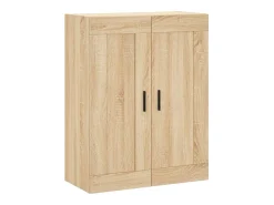 Aparador alto madera contrachapada color roble 69,5x34x180 cm