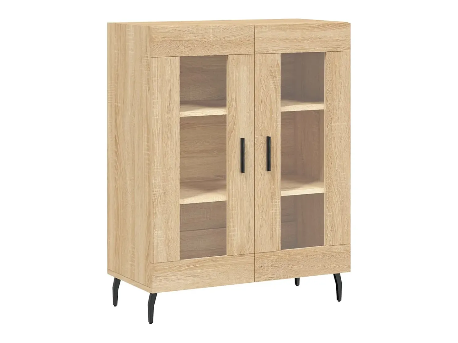 Aparador alto madera contrachapada color roble 69,5x34x180 cm