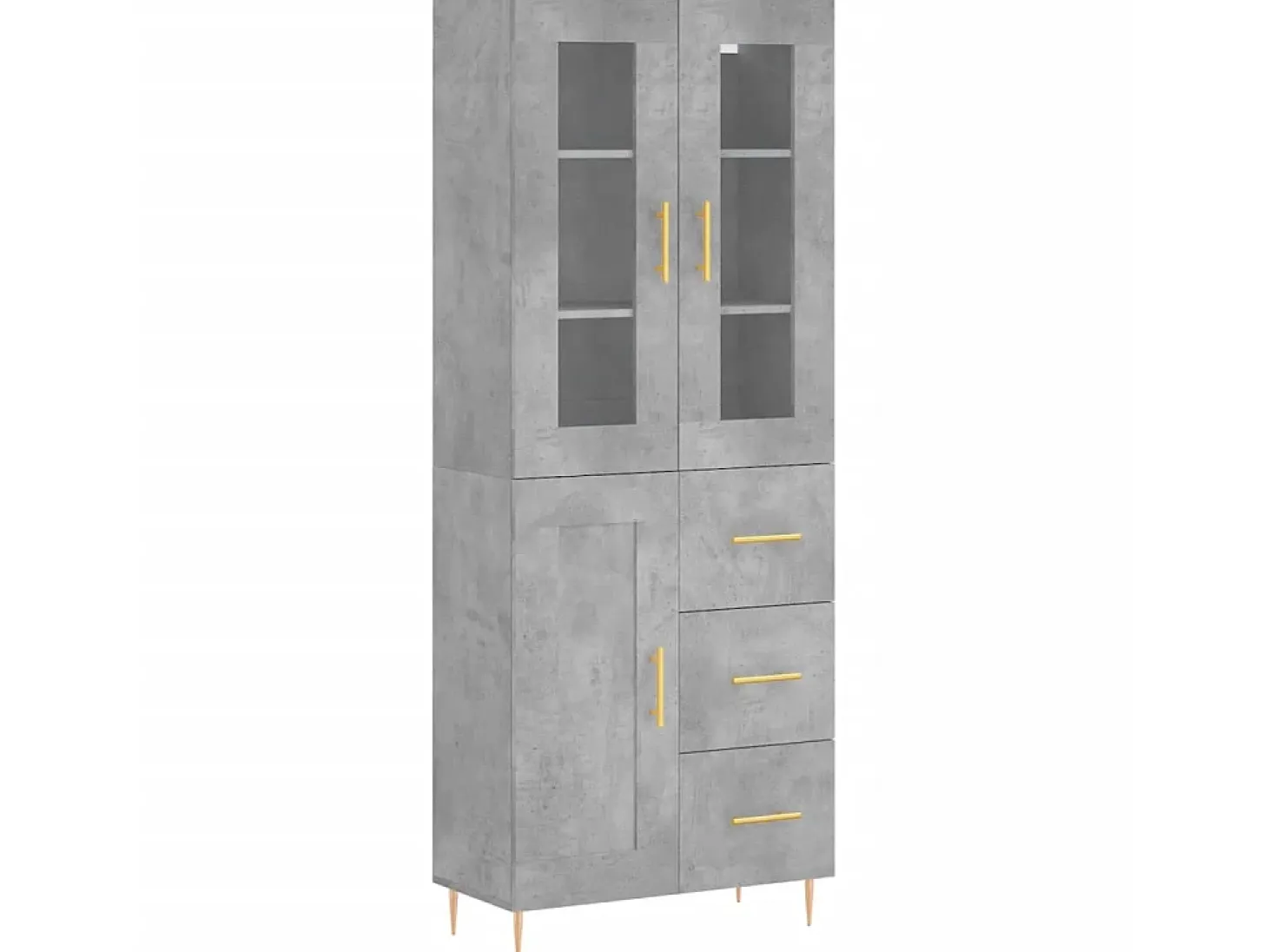 Aparador alto madera contrachapada gris hormigón 69,5x34x180 cm ES16214