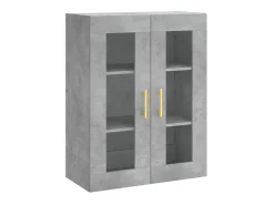 Aparador alto madera contrachapada gris hormigón 69,5x34x180 cm ES16214