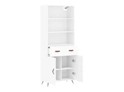 Aparador alto madera contrachapada blanco 69,5x34x180 cm ES61082