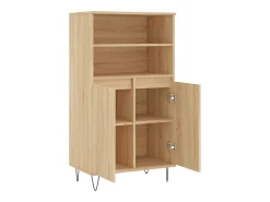 Aparador alto madera contrachapada color roble 60x36x110 cm