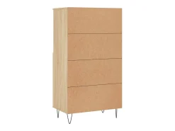 Aparador alto madera contrachapada color roble 60x36x110 cm
