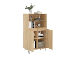 Aparador alto madera contrachapada color roble 60x36x110 cm
